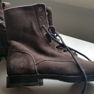 Womens Frye suede lace-up boots